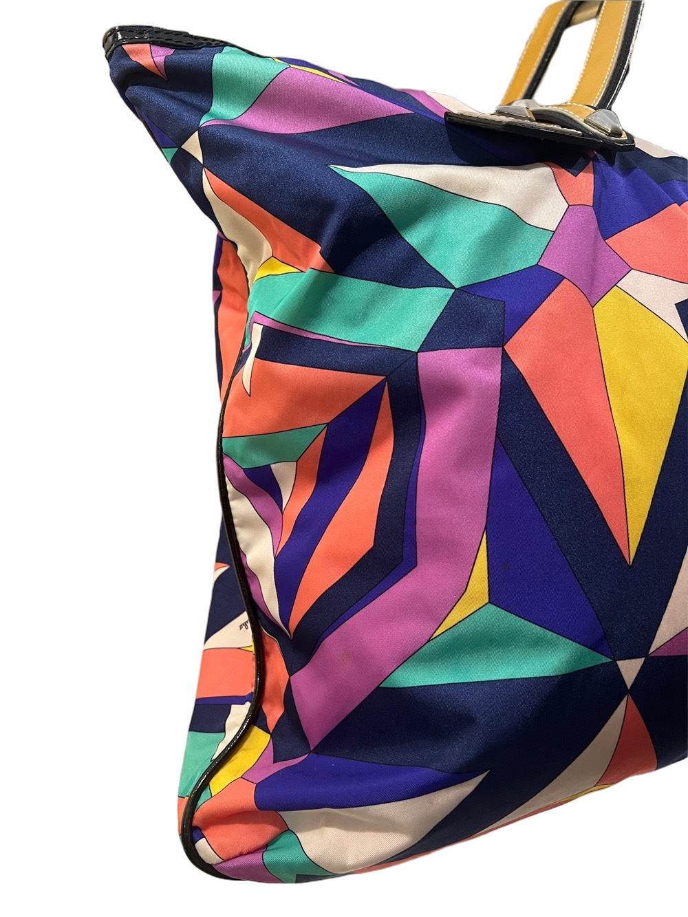 Emilio Pucci Multicolor Geometric Tote - Blue, Pink & Teal - Travel Bag - Picture 6 of 17